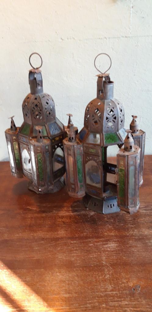 Paire de lanternes marocaines vintage 1930-50, Antiquités & Art, Curiosités & Brocante, Enlèvement ou Envoi