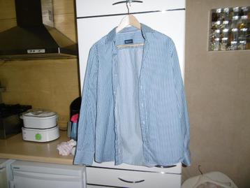 kledij heren hemd blauw gelijnd "massimo dutti" M beschikbaar voor biedingen