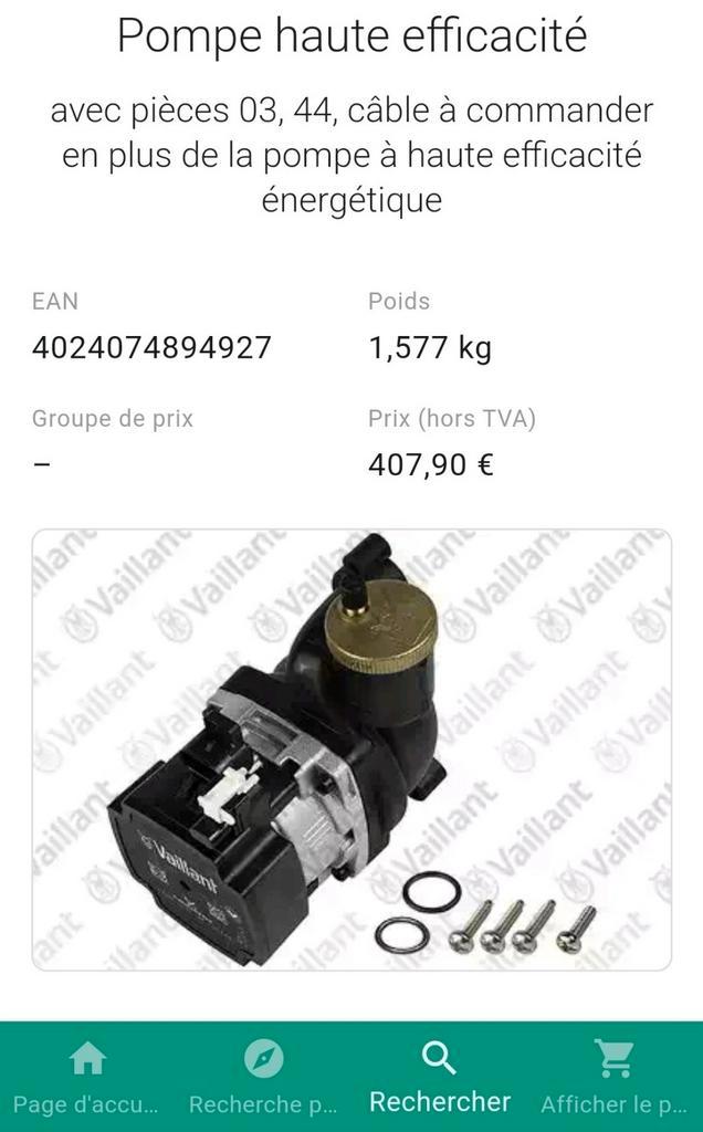 Pompe Haute Efficacité Vaillant turboMAX, Vaillant atmoMAX, Verzamelen, Overige Verzamelen, Nieuw, Ophalen