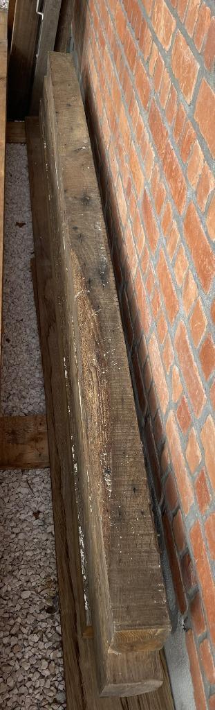 3 volle eiken balken van 2m15, Doe-het-zelf en Bouw, Hout en Planken, Gebruikt, Balk, Eiken, 200 tot 250 cm, 50 mm of meer, Ophalen