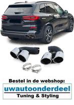 Uitlaat Sierstuk Dubbel Rond RVS Voor BMW X5 G05 M Pack 40i, Verzenden