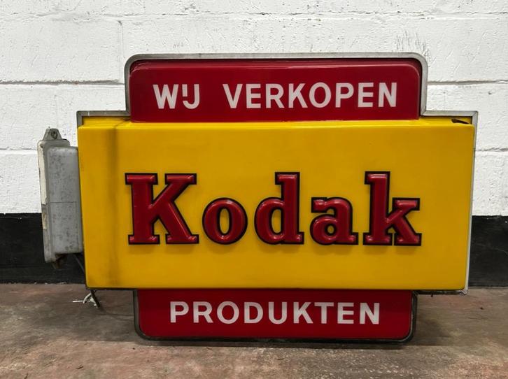 Publicité lumineuse Kodak des années 1960, Collections, Marques & Objets publicitaires, Utilisé, Table lumineuse ou lampe (néon)