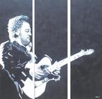 groot olieschilderij 3-luik Bruce Springsteen (120x120), Antiek en Kunst, Ophalen of Verzenden