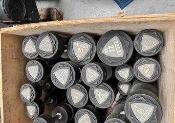 Sidea dumbells set in nette staat!! 2 t/m 22 kg profesioneel beschikbaar voor biedingen