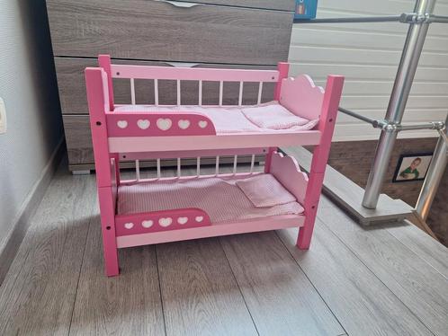 Houten stapelbedjes poppen, Kinderen en Baby's, Speelgoed | Poppen, Zo goed als nieuw, Ophalen of Verzenden