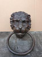 Heurtoir tête de lion en bronze/cuivre   Avec 2 x filetage, Antiquités & Art, Bronze, Enlèvement ou Envoi