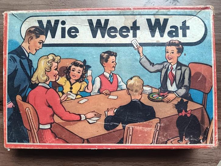 Vintage gezelschapsspel "Wie weet wat", Luctor, 1946, Antiek en Kunst, Antiek | Speelgoed, Ophalen of Verzenden
