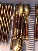 Complete koffer goud met ebbenhoud, Ophalen, Zo goed als nieuw, Overige materialen, Bestekset