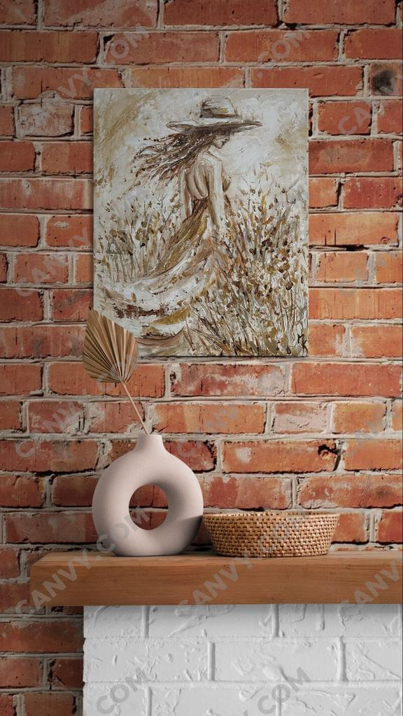 Schilderij romantisch zandkleuren Mk Art, Huis en Inrichting, Woonaccessoires | Wanddecoraties, Nieuw, Ophalen of Verzenden