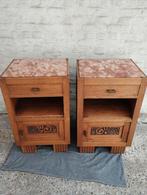 Zware art deco nachtkastjes met roze marmer blad..0478028005, Ophalen of Verzenden, Zo goed als nieuw