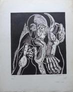 RUDY VAN HAUWE / VERLOREN JEUGD / HOUTSNEDE / 45x36cm / SIG, Ophalen of Verzenden