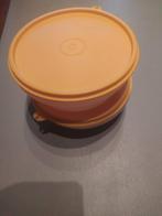 2 stuks ronde platte diepvriesdoosjes, Ophalen, Zo goed als nieuw, Geel