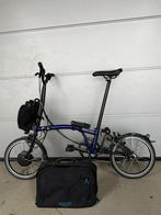 Brompton H6R électrique blue bolt 6 vitesses 2 sacs brompton, Vitesses, Brompton, Comme neuf, Enlèvement