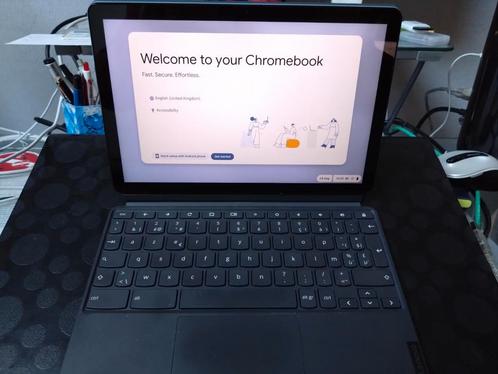 Lenovo CT-X636F Chromebook-tablet met Azerty-toetsenbord, Computers en Software, Chromebooks, Gebruikt, 10 inch of minder, 4 GB of minder