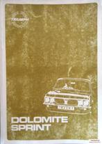 Operation Manual Triumph Dolomite Sprint AKM3629, Ophalen of Verzenden