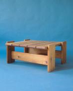 Brutalistische salontafel in massief grenen hout, 50 tot 100 cm, Vierkant, Zo goed als nieuw, Minder dan 50 cm