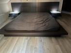 Tweepersoonsbed,nachtkastjes met licht180x200cm met matras, Ophalen, Gebruikt, Bruin, Tweepersoons