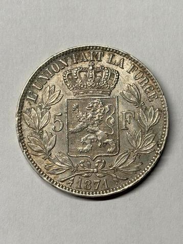 5 Frank Leopold 2 - 1871 - l’union fait la force. beschikbaar voor biedingen
