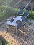 Tuintafel + 6 stoelen, Ophalen, Gebruikt, 6 zitplaatsen, Tuinset