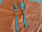 Vintage set ,6 lepels en 6 vorken,mat glanzend, Antiek en Kunst, Ophalen