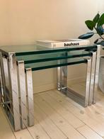 Peter Draenert 1022 Klassik side tables, set of 3, Ophalen, 50 tot 100 cm, Zo goed als nieuw, Glas