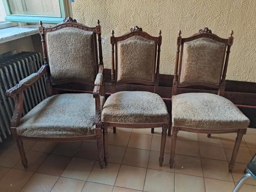 antieke  zetel en stoelen in goede staat, Antiek en Kunst, Antiek | Meubels | Stoelen en Sofa's, Ophalen