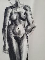 Pastelzwarte tekening van Oscar Jespers #Cezanne #Delvaux #G, Antiek en Kunst, Ophalen of Verzenden