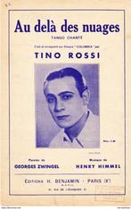 AU DELA DES NUAGES  TINO ROSSI PARTITION MUSICALE, Enlèvement ou Envoi, Utilisé, Général, DIVERSEN
