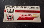 Zijden sticker 1986 autorally Boucles de Spa Boule d'Or, Verzamelen, Stickers, Ophalen of Verzenden, Zo goed als nieuw, Auto of Motor
