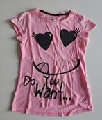 Meisjes t-shirt maat 134/140 roze, Kinderen en Baby's, Kinderkleding | Maat 134, Gebruikt, Ophalen