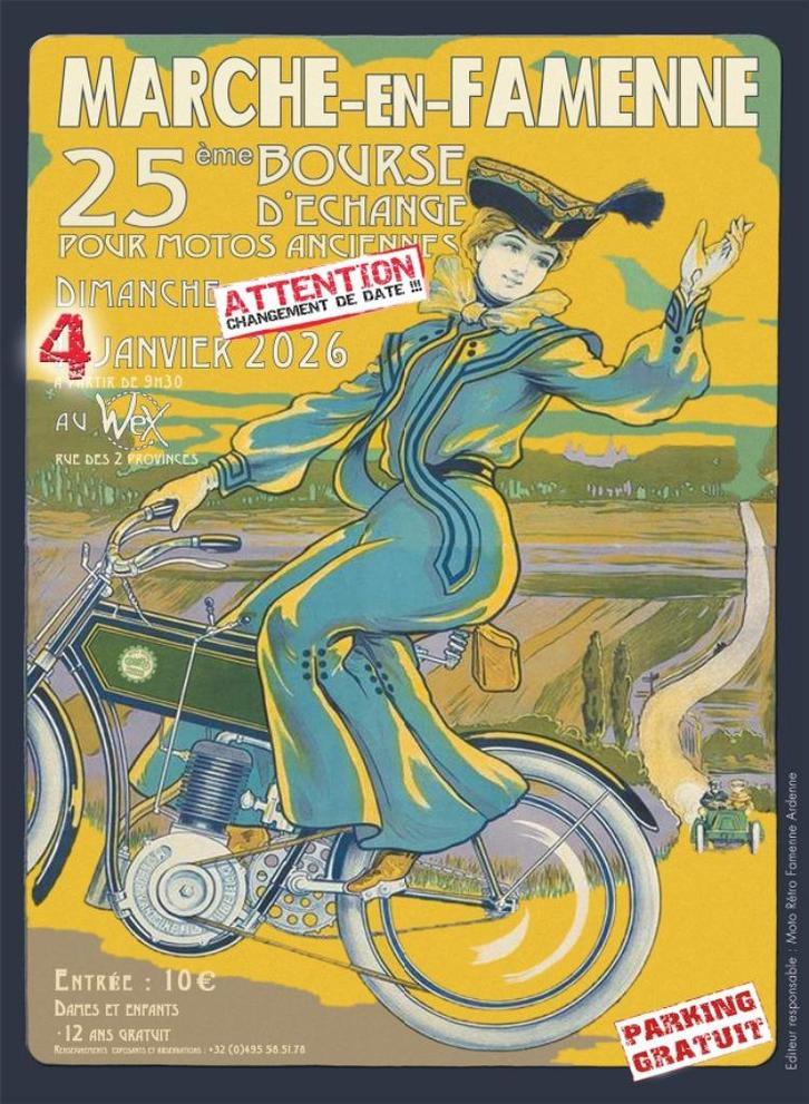 Moto Rétro Marche-en-Famenne 2026 - bourse échanges moto, Motoren, Overige Motoren, 11 kW of minder, 1 cilinder, Ophalen