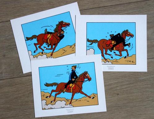 Tintin 3 x planches tirés-à-part herdruk vignet Kuifje Hergé, Verzamelen, Stripfiguren, Zo goed als nieuw, Kuifje, Ophalen of Verzenden