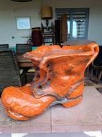 Vintage décoration de jardin cache pot chaussures orange, Ophalen of Verzenden