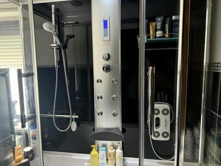 douche badcombinatie, Doe-het-zelf en Bouw, Sanitair, Gebruikt, Douche, Chroom, Glas, Ophalen