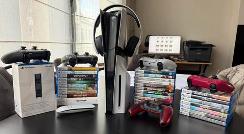 PS5 Pro 2TB Disk Versie + Games & Accessoires, Games en Spelcomputers, Spelcomputers | Sony PlayStation 5, Zo goed als nieuw, Playstation 5