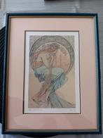 Poster. Alphense Mucha. Girl's Head with Laurel Twig 1985, Antiquités & Art, Enlèvement