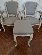 2 LOUIS XV armzetels + poef 100% wol MULBERRY SALE, Antiek en Kunst, Antiek | Meubels | Stoelen en Sofa's, Ophalen