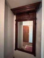 Grote spiegel met houten kader, Antiek en Kunst, Ophalen, Rechthoekig, 50 tot 100 cm, 150 tot 200 cm