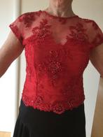 Top en dentelle, Kleding | Dames, Topjes, Maat 38/40 (M), Zo goed als nieuw, Korte mouw, Rood