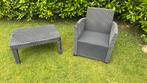 Allibert tuinmeubilair, fauteuil en tafel, Ophalen, Gebruikt