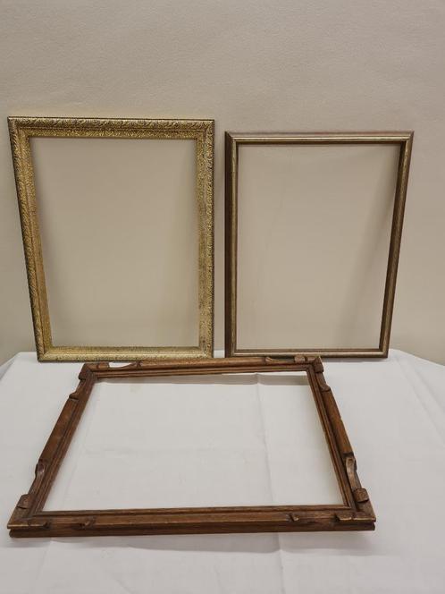 3 massieve houten lijstjes, Huis en Inrichting, Woonaccessoires | Lijsten, Gebruikt, Minder dan 50 cm, Minder dan 50 cm, Hout