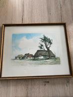 Ets aquarel, Antiek en Kunst, Ophalen