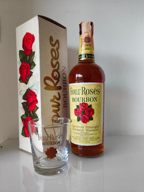 Four Roses 1970 Bottle, 6 years, uniek met box! Bourbon, Verzamelen, Wijnen, Nieuw, Overige typen, Overige gebieden, Vol, Ophalen of Verzenden