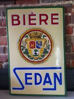 emaille bord Biere Sedan en Grenier Charleroi, Verzamelen, Biermerken, Ophalen of Verzenden, Zo goed als nieuw, Reclamebord, Plaat of Schild