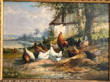 Antiek  schilderij Jef Louis Van Leemputten(1865-1948) beschikbaar voor biedingen