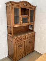Vaisselier en frêne massif et vitres biseautées, Enlèvement ou Envoi, Comme neuf