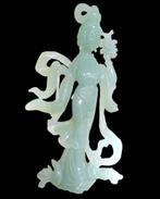 Jade Kwan Yin Antiek Beeld Boeddha Guan Yin, Antiquités & Art, Art | Sculptures & Bois, Envoi