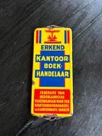Emaille reclamebord Deurpostje Erkend Boek-Handelaar, Verzamelen, Ophalen of Verzenden, Gebruikt, Reclamebord