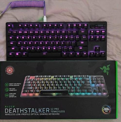 Draadloze mechanische Razer Deathstalker V2 Pro TKL, Computers en Software, Toetsenborden, Zo goed als nieuw, Qwerty, Draadloos