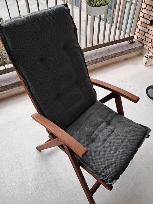 Tuinstoel 4st. met kussen en verstelbaar, Tuin en Terras, Tuinstoelen, Zo goed als nieuw, Ophalen